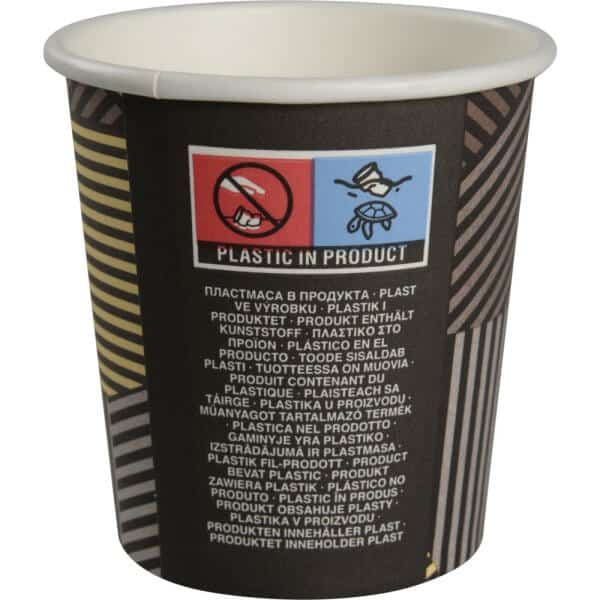 Espresso kaffekop med print 10 cl - set fra bagsiden