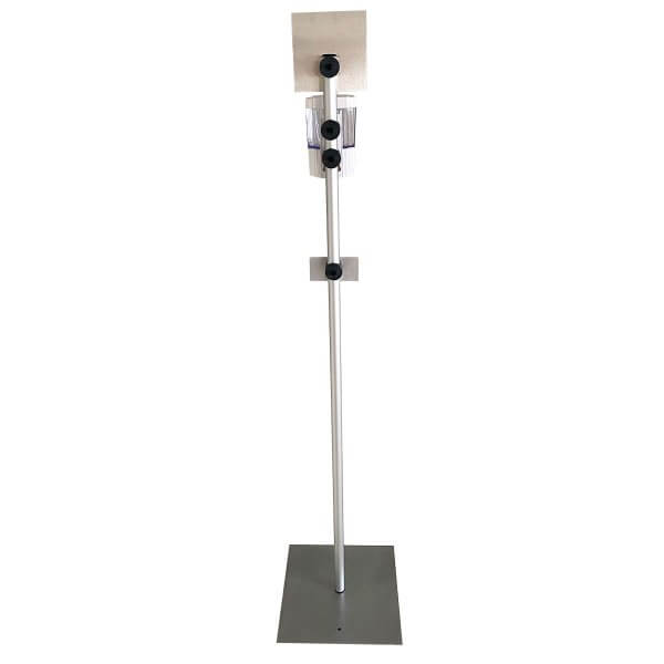 Dispenser til håndsprit - sensor model - gulvstand - med drypbakke - set bagfra